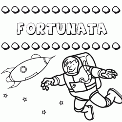 Dibujo del nombre Fortunata para colorear, pintar e imprimir
