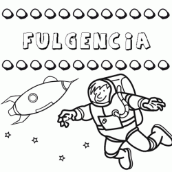 Dibujo del nombre Fulgencia para colorear, pintar e imprimir
