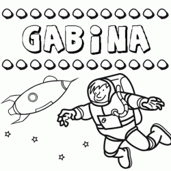 Dibujo del nombre Gabina para colorear, pintar e imprimir