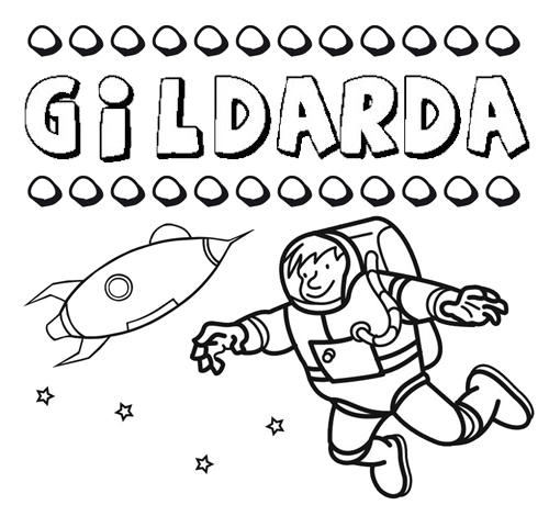 Dibujo del nombre Gildarda para colorear, pintar e imprimir