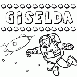 Dibujo del nombre Giselda para colorear, pintar e imprimir