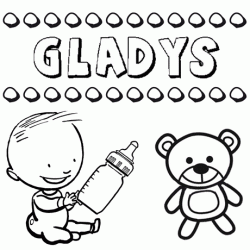 Dibujo del nombre Gladys para colorear, pintar e imprimir
