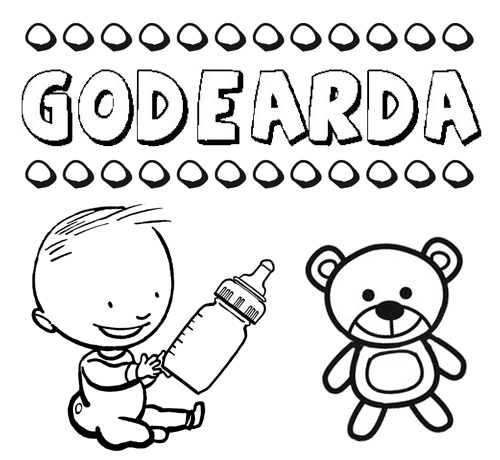 Dibujo del nombre Godearda para colorear, pintar e imprimir