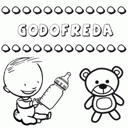 Dibujo del nombre Godofreda para colorear, pintar e imprimir