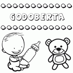 Dibujo del nombre Godoberta para colorear, pintar e imprimir