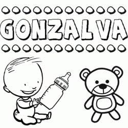 Dibujo del nombre Gonzalva para colorear, pintar e imprimir