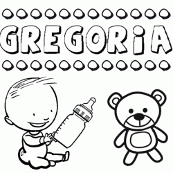 Dibujo del nombre Gregoria para colorear, pintar e imprimir