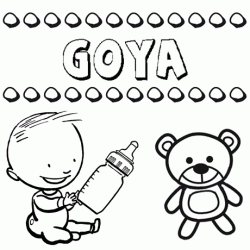 Dibujo del nombre Goya para colorear, pintar e imprimir