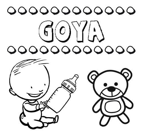 Dibujo del nombre Goya para colorear, pintar e imprimir