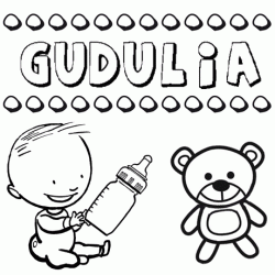 Dibujo del nombre Gudulia para colorear, pintar e imprimir