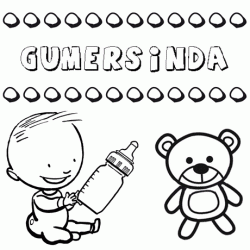 Dibujo del nombre Gumersinda para colorear, pintar e imprimir