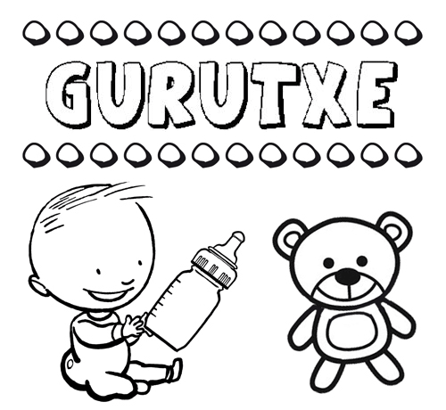 Dibujo del nombre Gurutxe para colorear, pintar e imprimir