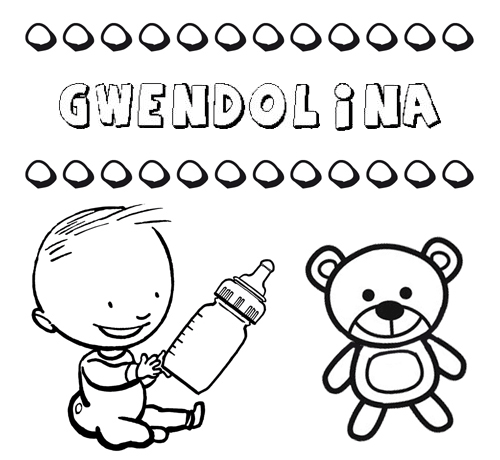Dibujo del nombre Gwendolina para colorear, pintar e imprimir