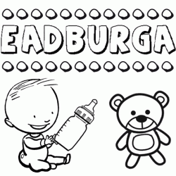 Dibujo del nombre Eadburga para colorear, pintar e imprimir