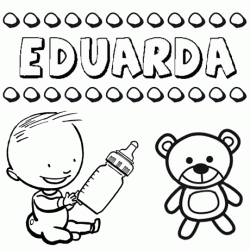 Dibujo del nombre Eduarda para colorear, pintar e imprimir