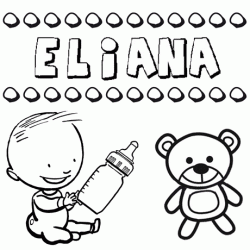Dibujo del nombre Eliana para colorear, pintar e imprimir