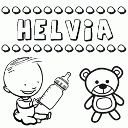 Dibujo del nombre Helvia para colorear, pintar e imprimir