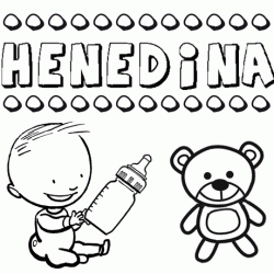 Dibujo del nombre Henedina para colorear, pintar e imprimir