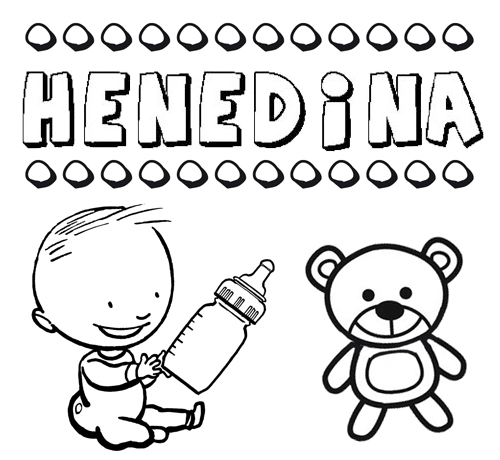 Dibujo del nombre Henedina para colorear, pintar e imprimir