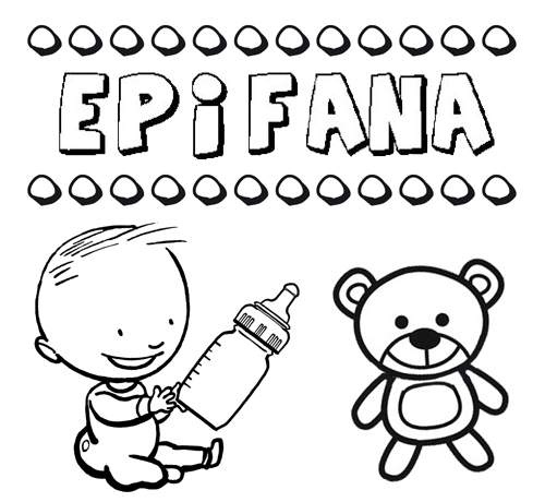 Dibujo del nombre Epifana para colorear, pintar e imprimir