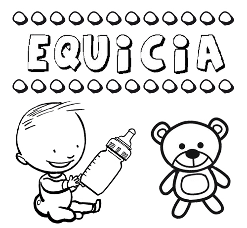 Dibujo del nombre Equicia para colorear, pintar e imprimir