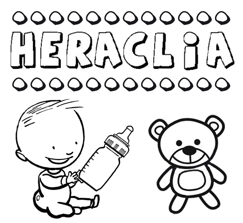 Dibujo del nombre Heraclia para colorear, pintar e imprimir