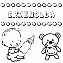 Dibujo del nombre Ermenolda para colorear, pintar e imprimir