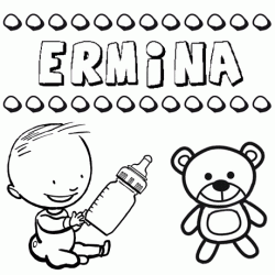 Dibujo del nombre Ermina para colorear, pintar e imprimir