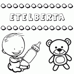 Dibujo del nombre Etelberta para colorear, pintar e imprimir
