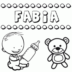 Dibujo del nombre Fabia para colorear, pintar e imprimir