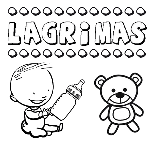 Dibujo del nombre Lágrimas para colorear, pintar e imprimir