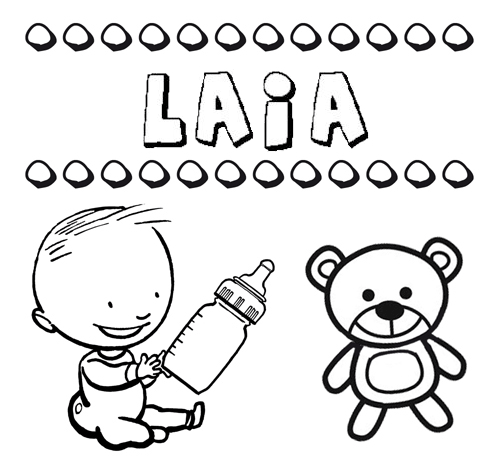 Dibujo del nombre Laia para colorear, pintar e imprimir