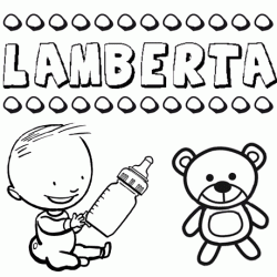 Dibujo del nombre Lamberta para colorear, pintar e imprimir