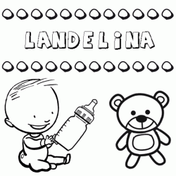 Dibujo del nombre Landelina para colorear, pintar e imprimir