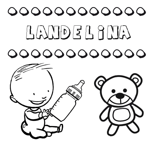 Dibujo del nombre Landelina para colorear, pintar e imprimir