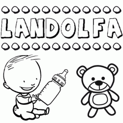 Dibujo del nombre Landolfa para colorear, pintar e imprimir