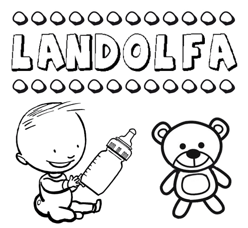 Dibujo del nombre Landolfa para colorear, pintar e imprimir