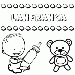 Dibujo del nombre Lanfranca para colorear, pintar e imprimir