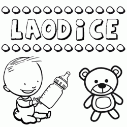 Dibujo del nombre Laodice para colorear, pintar e imprimir