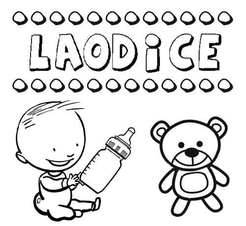 Dibujo del nombre Laodice para colorear, pintar e imprimir
