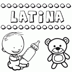 Dibujo del nombre Latina para colorear, pintar e imprimir