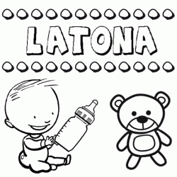Dibujo del nombre Latona para colorear, pintar e imprimir