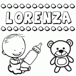 Dibujo del nombre Lorenza para colorear, pintar e imprimir