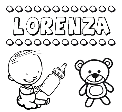 Dibujo del nombre Lorenza para colorear, pintar e imprimir