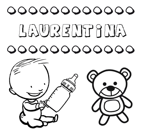 Dibujo del nombre Laurentina para colorear, pintar e imprimir