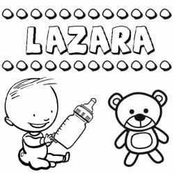 Dibujo del nombre Lázara para colorear, pintar e imprimir