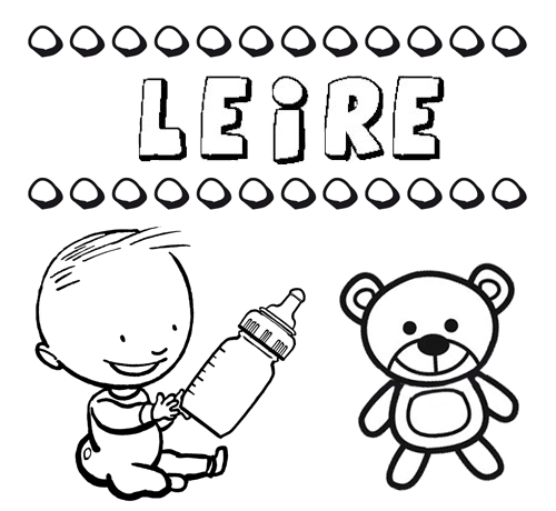 Dibujo del nombre Leire para colorear, pintar e imprimir