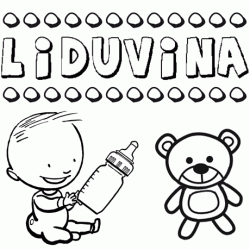 Dibujo del nombre Liduvina para colorear, pintar e imprimir