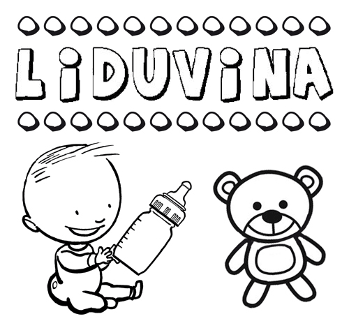 Dibujo del nombre Liduvina para colorear, pintar e imprimir