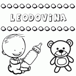 Dibujo del nombre Leodovina para colorear, pintar e imprimir